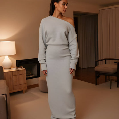 Drop-Shoulder Sweater Dress